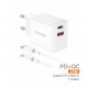 Carga Rapida PD+QC 25W + PD USB-C 1M - D196B