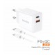 Carga Rapida PD+QC 25W + PD Lightning 1M - D195B